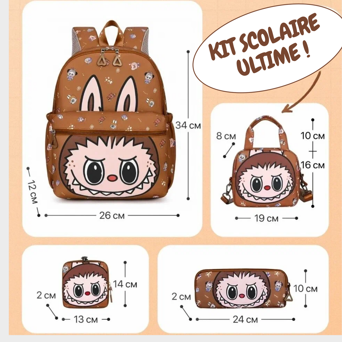 Pack Labubu 3 en 1 Le Kit Scolaire Ultime !